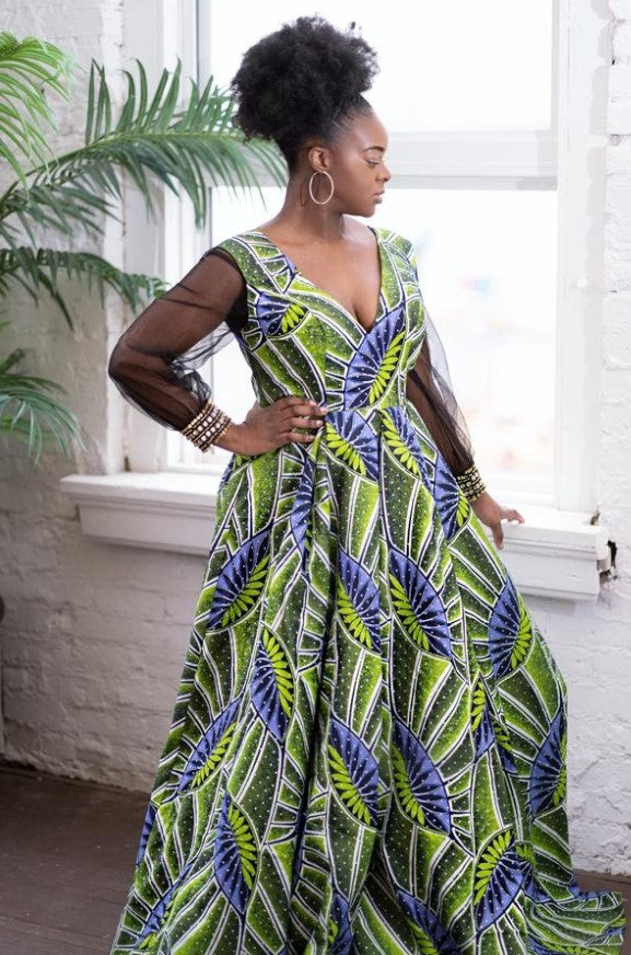 nigerian wax dress design Nigeria Ankara Wax Print Midi Dress