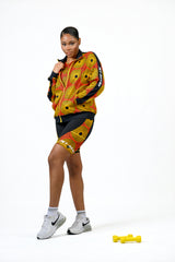 African Print Zip-Up Jacket for Women – Athletic Track Jacket, Lightweight Workout & Athleisure Jacket - Nkeoma