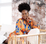 African Print Satin Robe Kente - Nkeoma By Ivy & Livy