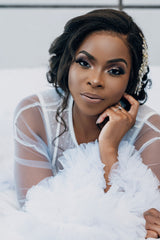 Glam Bridal Ruffle Robe - Nkeoma