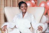 White Satin Lace Robe - Nkeoma