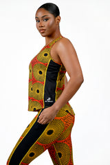 RADIANT African Print Leggings for Women – High Waist Workout Pants, Stretch Gym & Athletic Activewear - Nkeoma