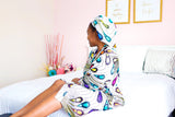 White African Print Satin Robe - Nkeoma By Ivy & Livy