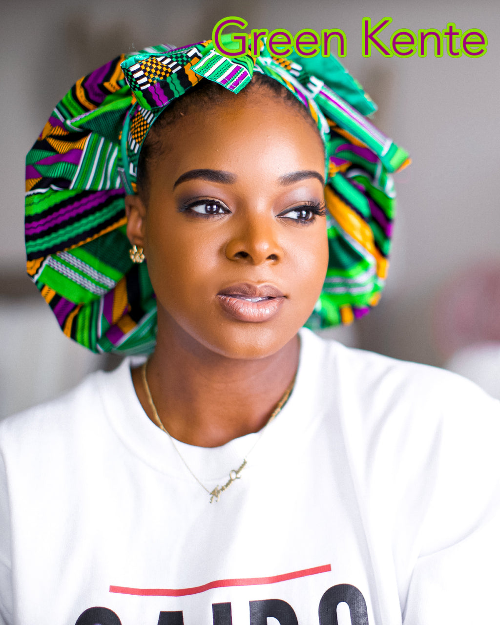 Khaki Satin Hair Bonnet with edge ( Reversable Satin Night sleep cap ) –  AfricanFabs
