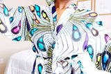 White African Print Satin Robe - Nkeoma By Ivy & Livy